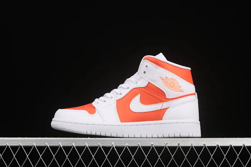 All categories Air Jordan Jordan series basketball shoes Air Jordan 1 Mid G version pure original Air Jordan 1 Mid AJ1 Joe 1 white orange China basketball shoes CZ0774-800
